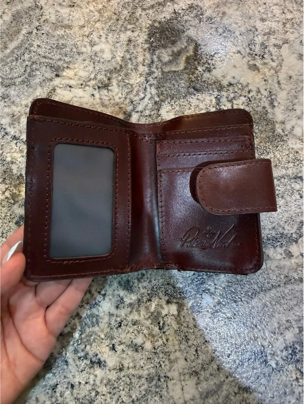 Patricia Nash Brown Leather Floral Print Wallet with Coin Purse